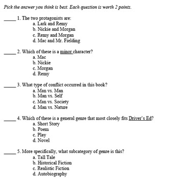 dba questions for drivers ed